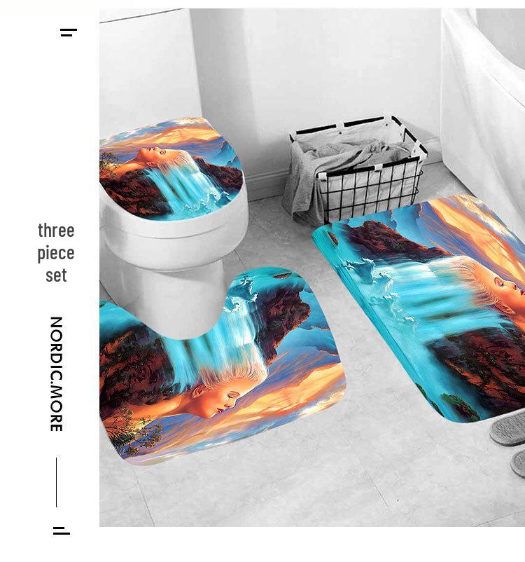 Waterproof Curtain With Mildewproof Shower Sea Wave Dinosaur Whale And Cat Print