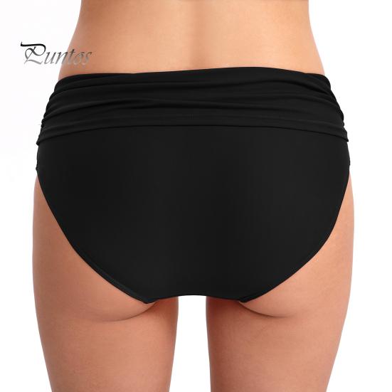 Slip de baie pentru femei, talie medie, cu acoperire completă, tip tankini, cu control al abdomenului, costum de baie