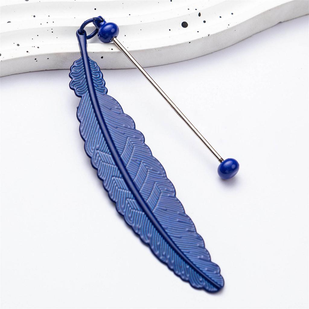 Koralikowe Zakładki Piórkowe Metalowy Uchwyt na Stronę Książki z Zawieszką Piórkową Prezent do Czytania dla Miłośnika Książek Czytelnika