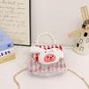 Melody Hello Kitty Puppen Dekor Schulter Crossbody Tasche Künstliche Perlenhenkel für den täglichen Gebrauch