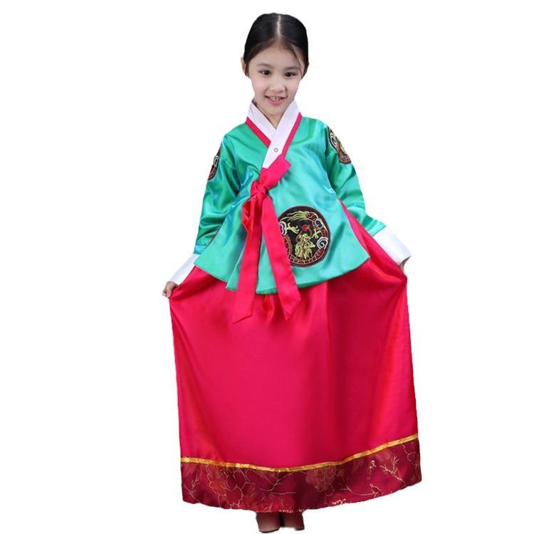 Dívčí červnový 1. Korejský tradiční Hanbok - Joseonský etnický performance taneční kostým