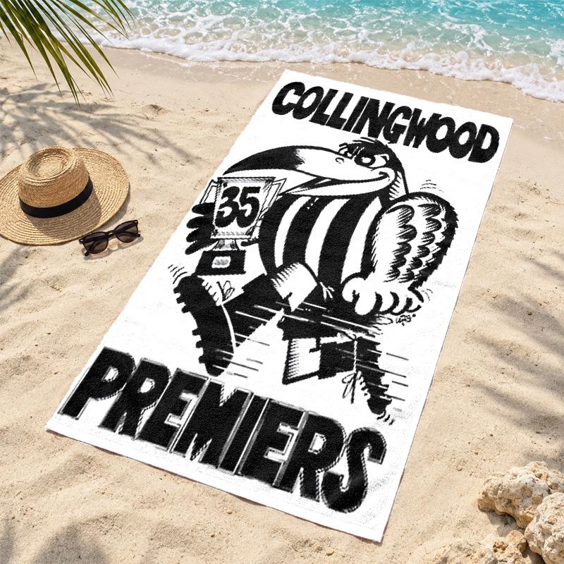Collingwood Football Club Microfiber Beach Towel Quick Dry Sand Free Lightweight Beach Towels for Travel Swimming Camping