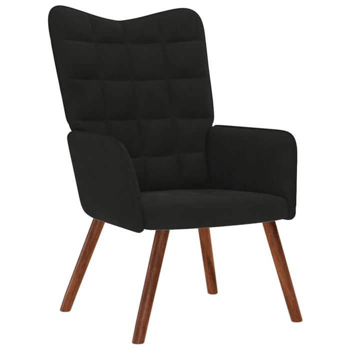 VidaXL Chaise de relaxation Noir Velours, chaise, chaise de salon, fauteuil relax, chaise longue, siège de salon, chaise en 4016816