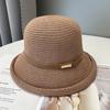 Summer New Bucket Hat Women's Face Small Sunscreen Sunshade Top Hat Straw Woven Versatile Breathable Basin Hat