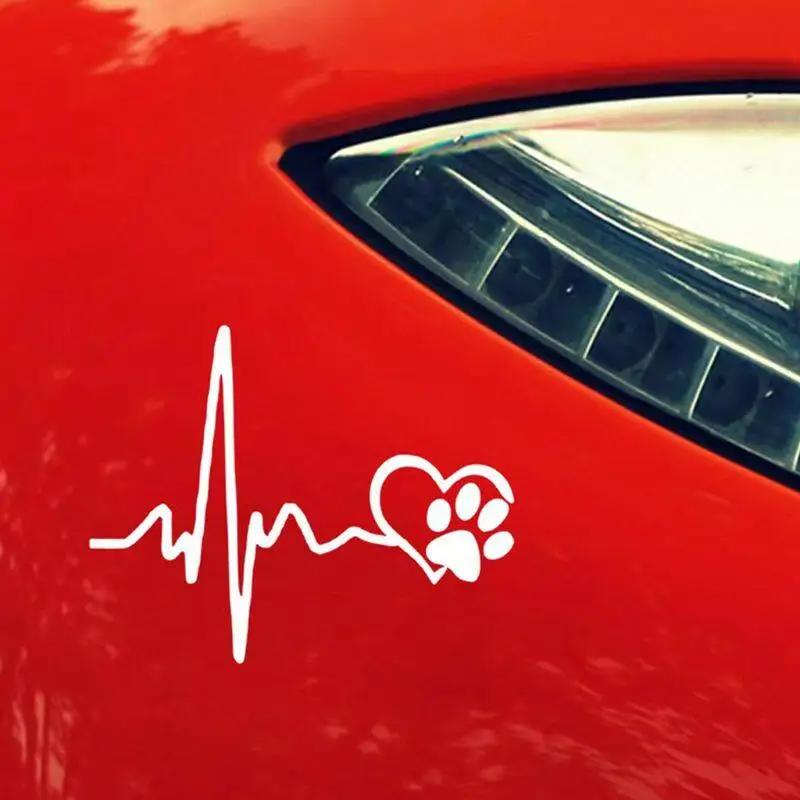 Dog Tracks EKG Stickers Car Reflective Vinyl Stickers Waterproof Available In ThreeColors Car Personalized DecorationAccessories
