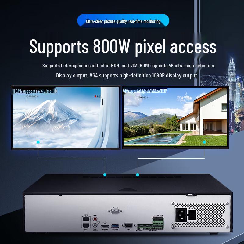 Hikvision 16-Channel 8-Bay 4K NVR (DS-8816N-R8) CN plug (adapter included)