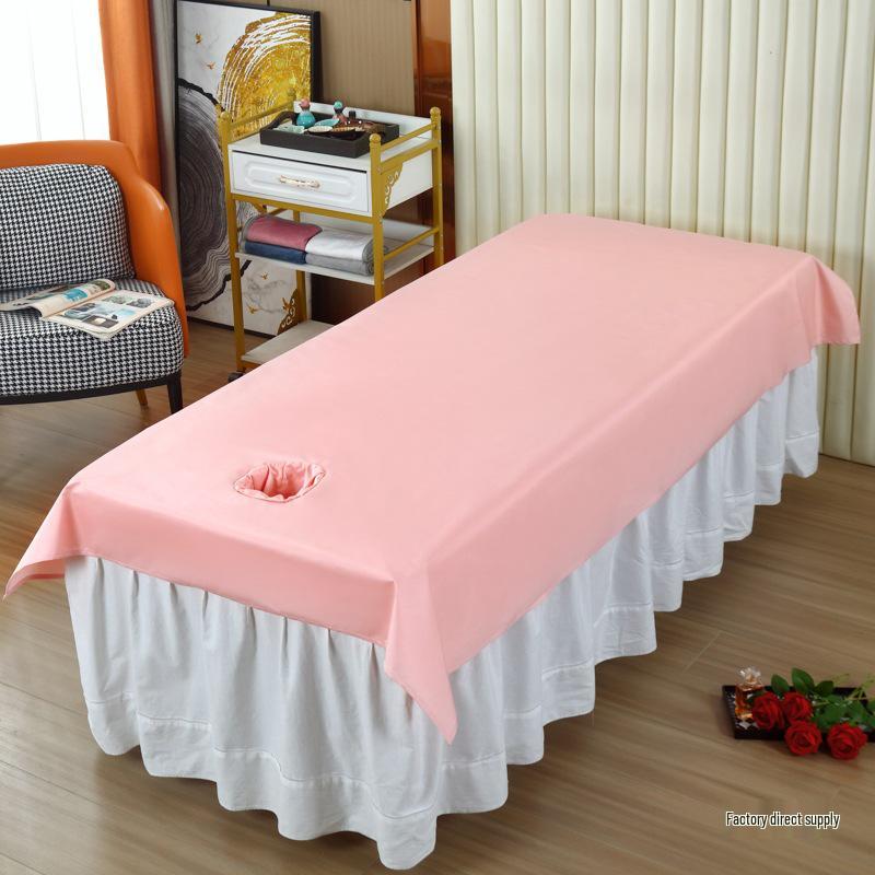Waterproof Oilproof Beauty Salon Bed Sheet - White Customizable Massage Physiotherapy Sheet with Face Hole, Anti-Dirty Design.