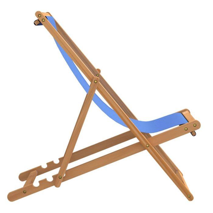 VidaXL Chaise de terrasse Teck 56x105x96 cm Bleu 43803