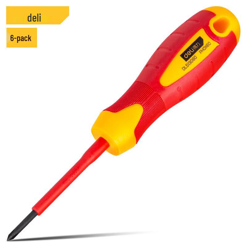 Deli 6-Piece Insulated Phillips Screwdriver Set PH0*60mm