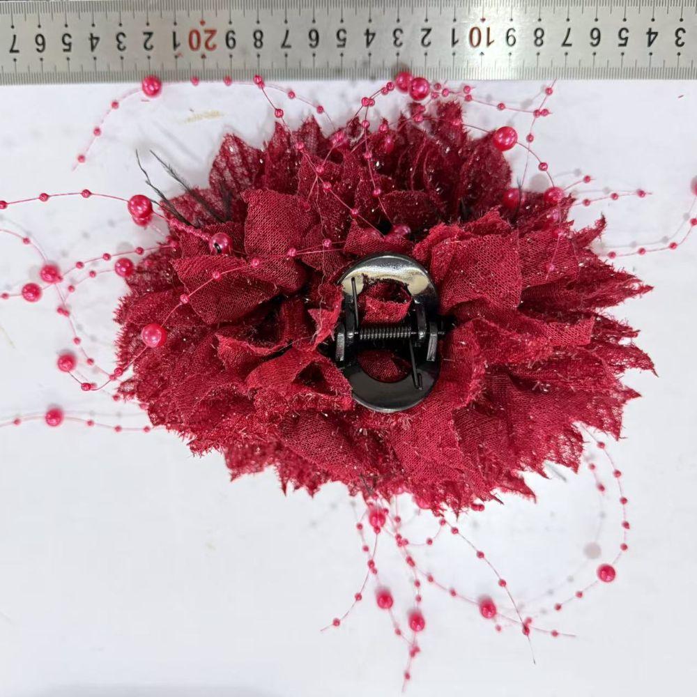Sequin Hair Claw Peony Flower Flower Hairgrips Fashion Crab Hair Clips  Girl