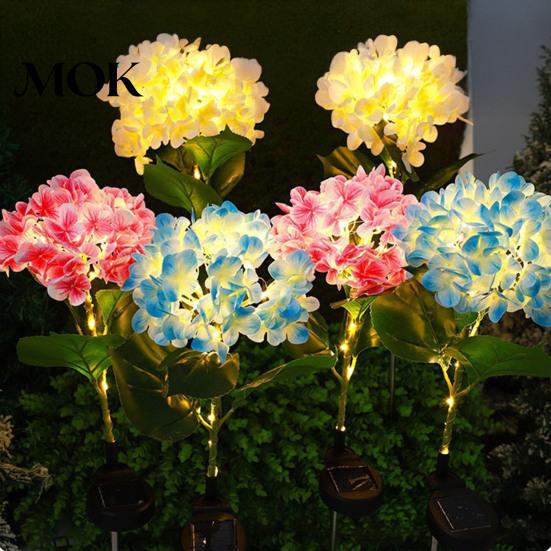 All Season Outdoor Lights Fairy Hydrangea Lights, Solar Garden Stake Waterproof LED Flower Light, Colorful Lamp for Patio Lawn Pathway Decor