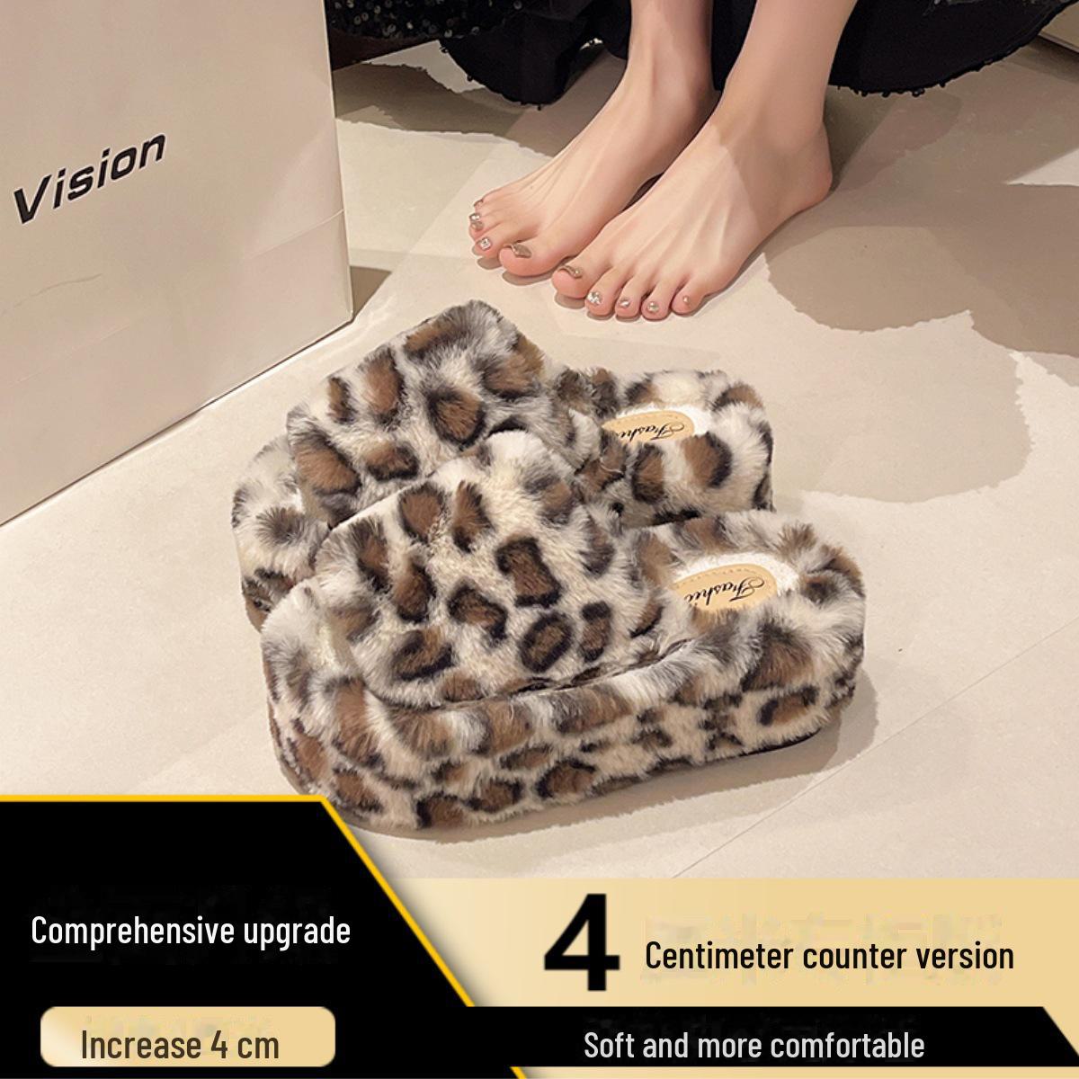 

Жіночі пухнасті капці з леопардовим принтом, що збільшують зріст - Мода осінь/зима 2024. 36-37 Standard