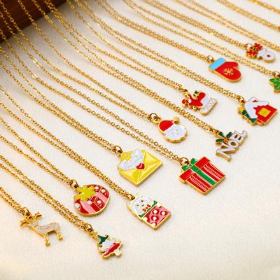 Christmas Versatile Atmosphere Necklace Niche Design Does Not Fade Titanium Steel Accessories Girls