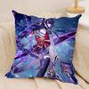 Raiden Shogun Genshin Impact Cushion Cover Silky Short Plush Invisible Zipper Dustproof Sofa Pillow Case For Home Decor