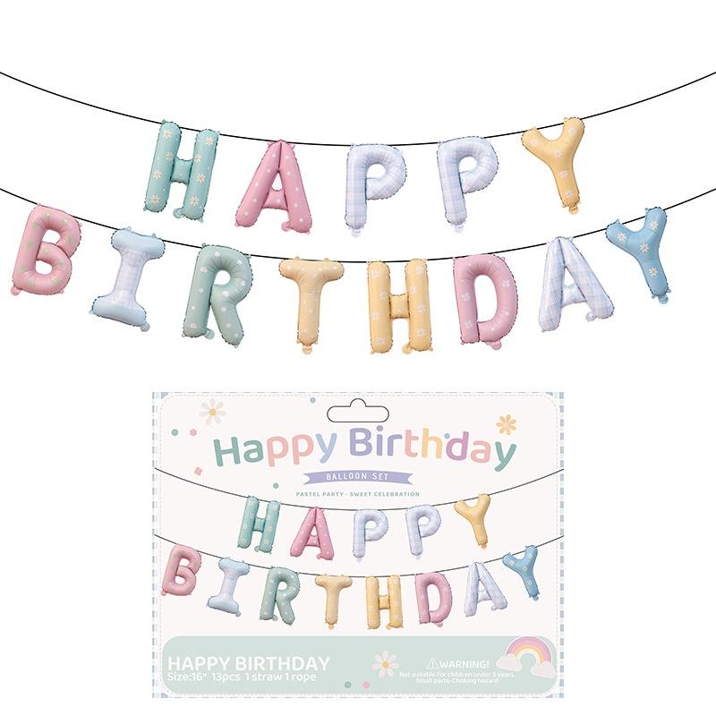 16 Inch Happy Birthday Letter Foil Balloons Set Wide Application for Birthday Party Anniversary Wall Backdrop Decor