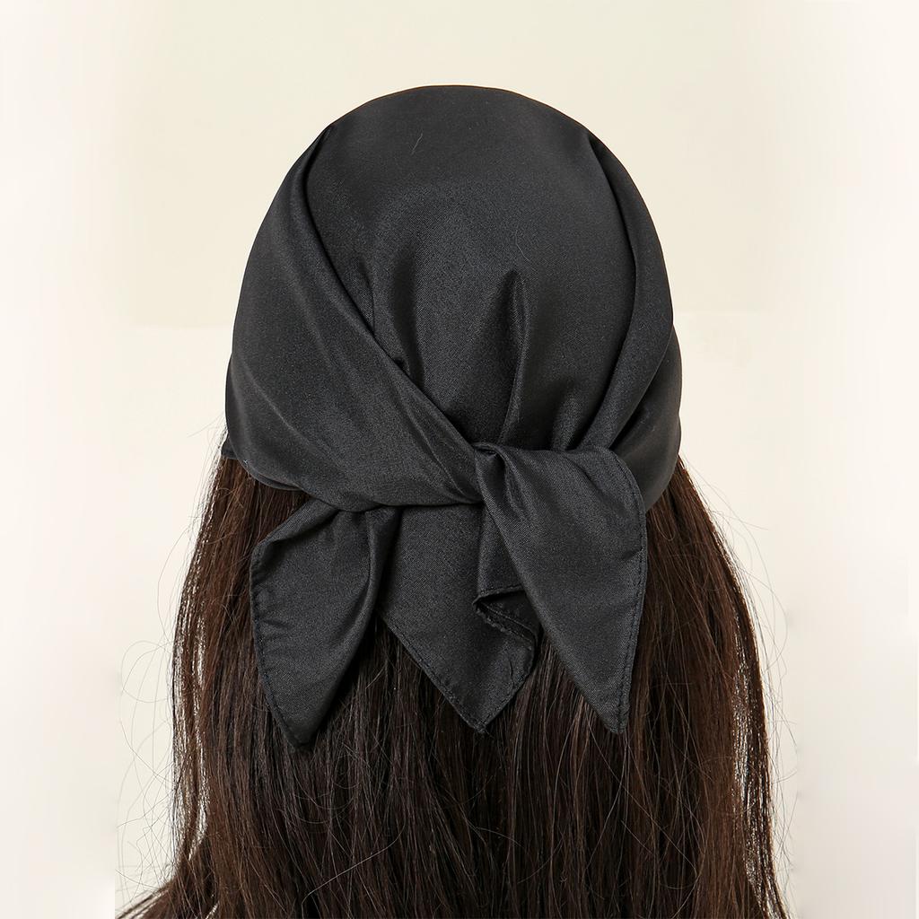 Einfacher quadratischer Polyester-Schal für Damen, Schaloberteil, Kopftücher, Leichte Halstücher, Haarbandana, Halstuch, Muslimischer Hijab