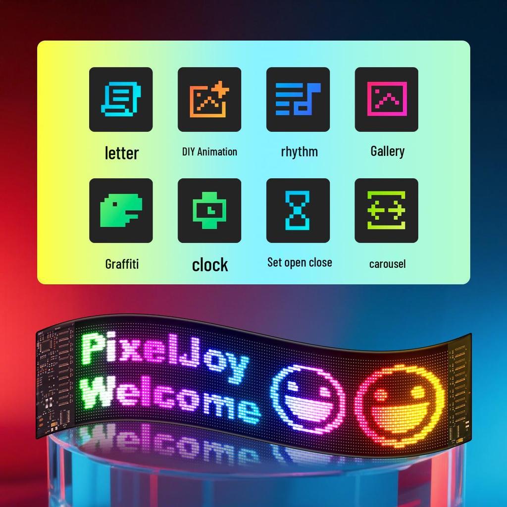 LED Full-Color Bluetooth Interactive Car Screen Sticker - Waterproof & DIY