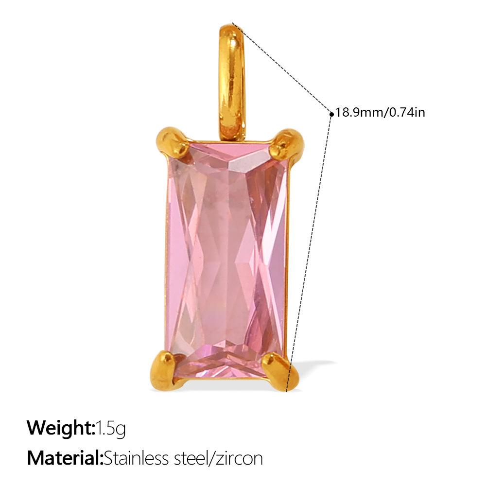 Yori 2Pcs Stainless Steel Gold PVD Plated Cubic Zirconia Pendant for DIY Necklace Bracelet Earring Jewelry Making Accessories