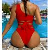 Sexy One Shoulder Strappy High Waist Bikini Female Swimsuit Women Swimwear Two-pieces Bikini Set Bather Bathing Suit Swim