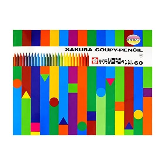 Цветные карандаши Sakura Craypas, Карандаш Купи, 60 Цветов, Жестяная Коробка, с Крышкой, FY60. Сочетает легкость письма цветных карандашей с красивой