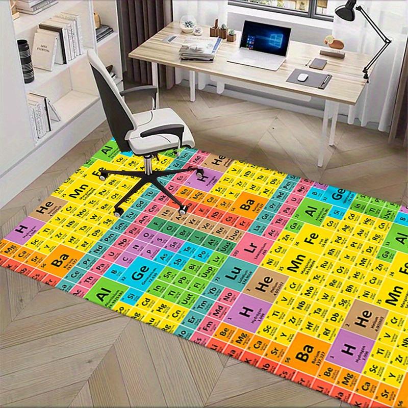 1pc Periodic Table,Chemistry,Elements Office Carpet Soft Polyester Non slip Machine Washable Indoor