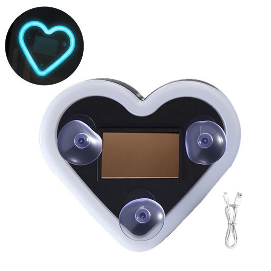 

Solar Heart LED Car Light Wireless Decorative Lamp for Triangle & Rear Window Suction Cup Mount Romantic Atmosphere Night Light Auto Accessory світло-синій колір