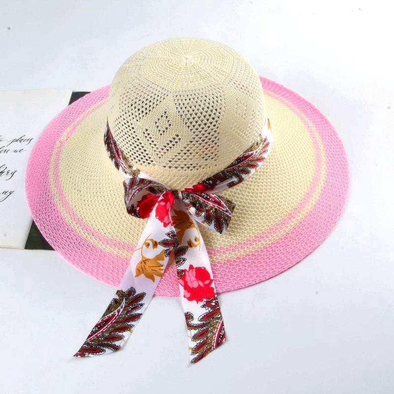 Women's Fashionable Sun Protection Wide Brim Straw Hat for Summer Beach and Scenic Outings