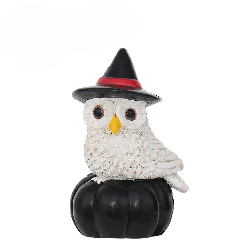 

Halloween Decorations - Cute Owl, Bat, Pumpkin, Ghost Resin Craft Figurines - Party Small Gifts Owl