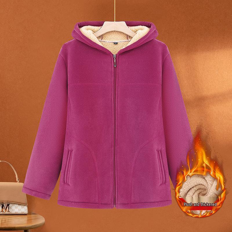 Damen Winter Fleecegefütterter Baumwollmantel für Mittelalte & Ältere