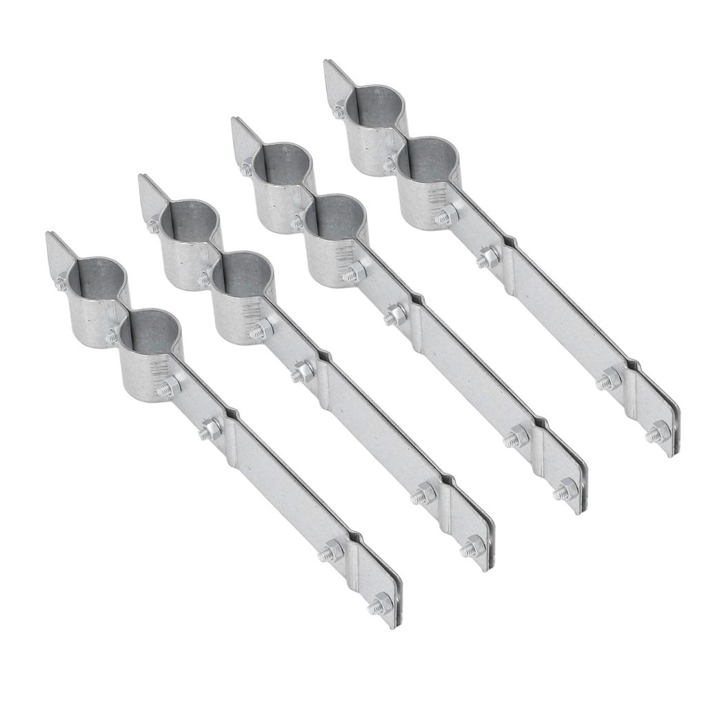 U Tube Clamp 4 Sets Aluminized Zinc Corrosion Resistant Durable Water Pipe Clamp for Chicken Farm Hennery