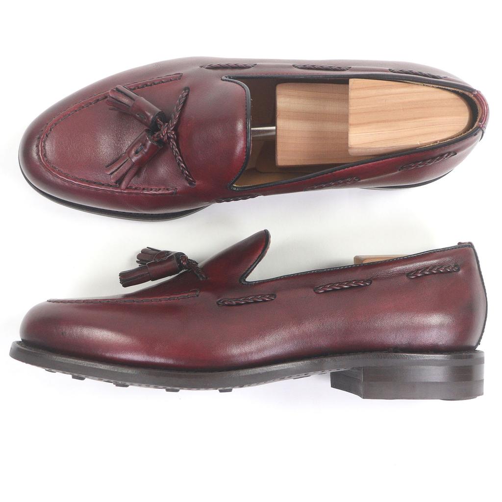 Ausgezeichnete Berwick 1707 Slipper 4340 SIDADB Quasten Burgunder Leder Herren 7 Gebraucht