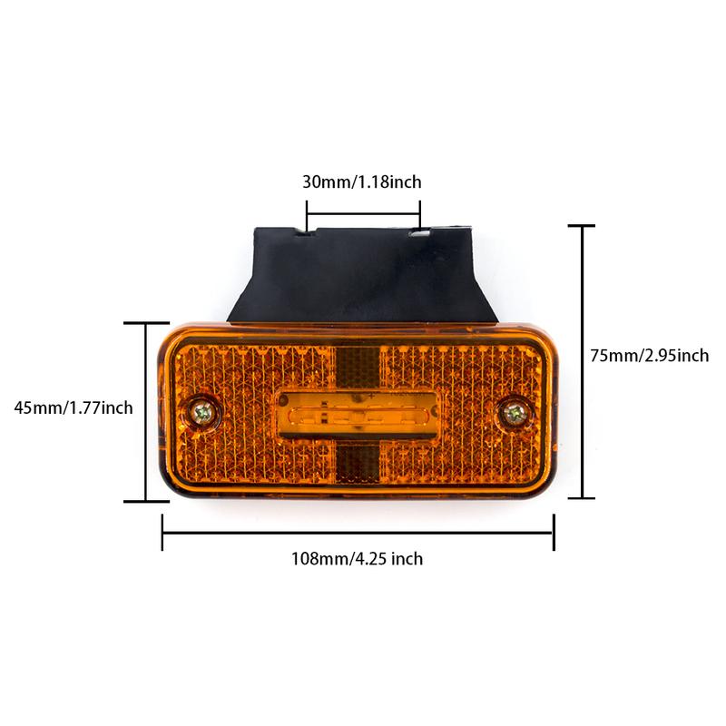 10/8/6/4pcs 12V 24V LED Side Marker Light Car External Lights Squarde Warning Tail Light Signal Lamp Auto Trailer Truck Lorry