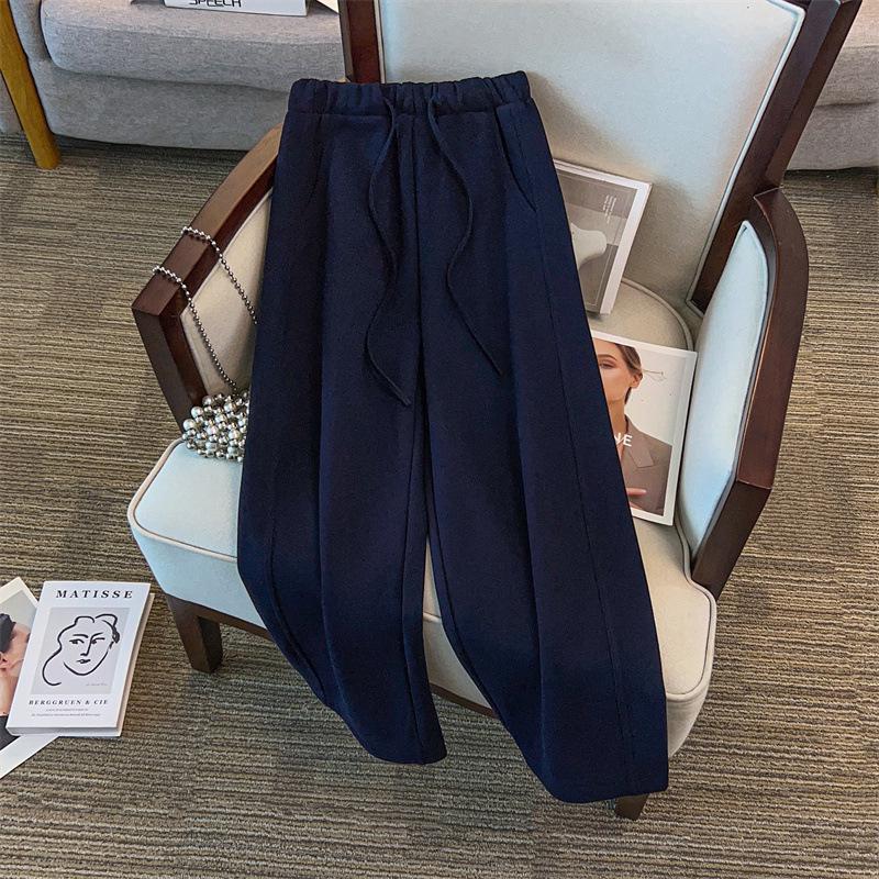 Extra Large Plus Size Women's High Waist Winter Casual Pants with Velvet, Loose Fit, 5137