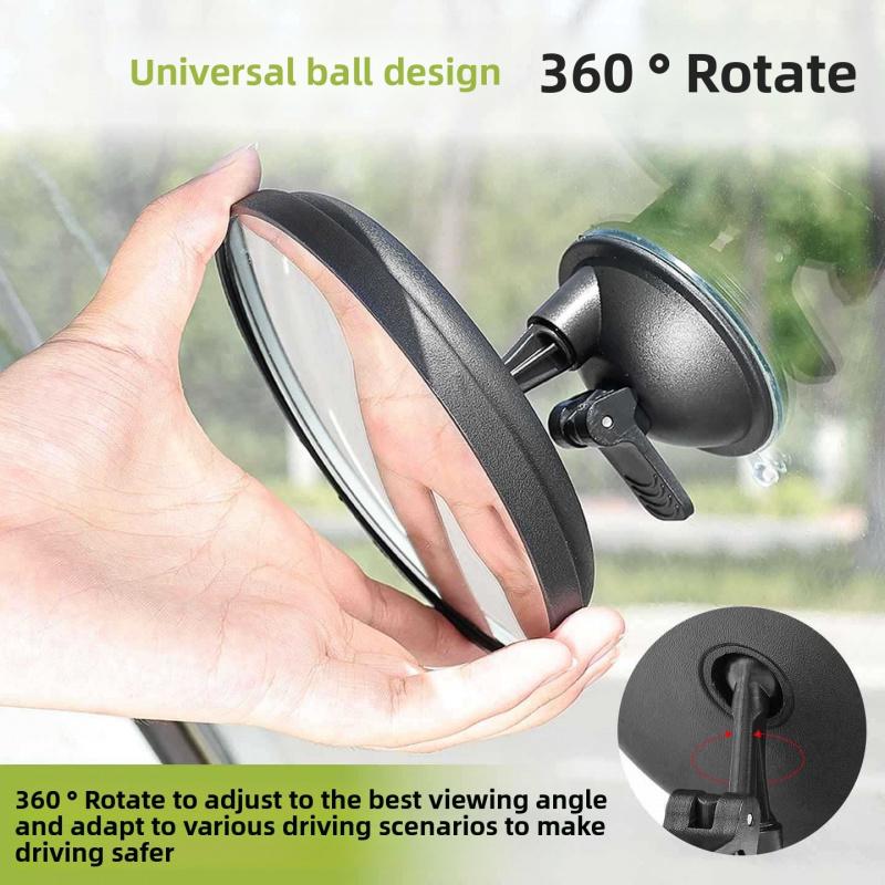 Universal Suction Cup Rearview Mirror, Round & Square Styles, HD Anti-Glare, Strong Suction, Easy Installation, Fit Most Cars.