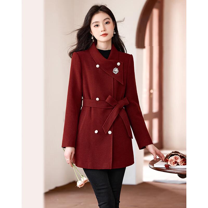 Women's Elegant Mid-Length Wool Blend Coat