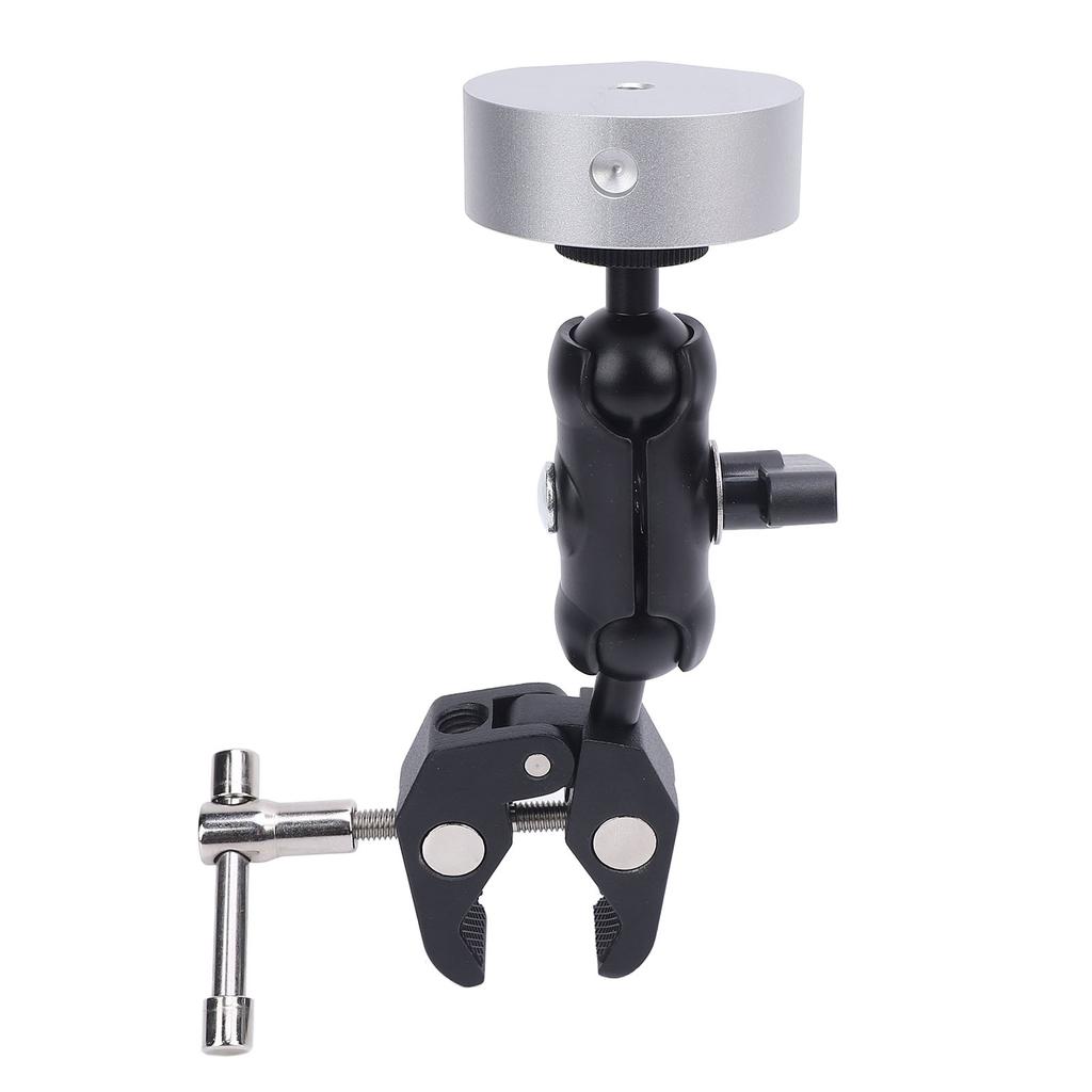 Satellite Clamp Bracket Adapter Set Aluminum Alloy Adjustable Clamp Bracket Kit for Mini for RV Pole Yacht Silver