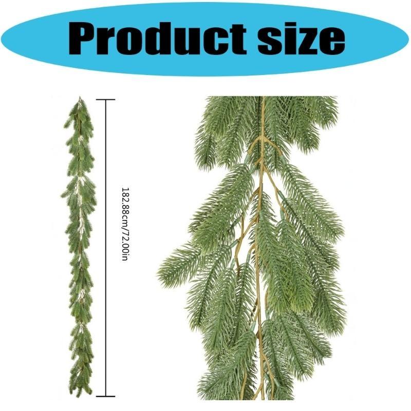 Artificial Vine Greenery Christmas Cedar Vine 6feet Long Hanging Plant for Mantel Indoor and Outdoor Decorations