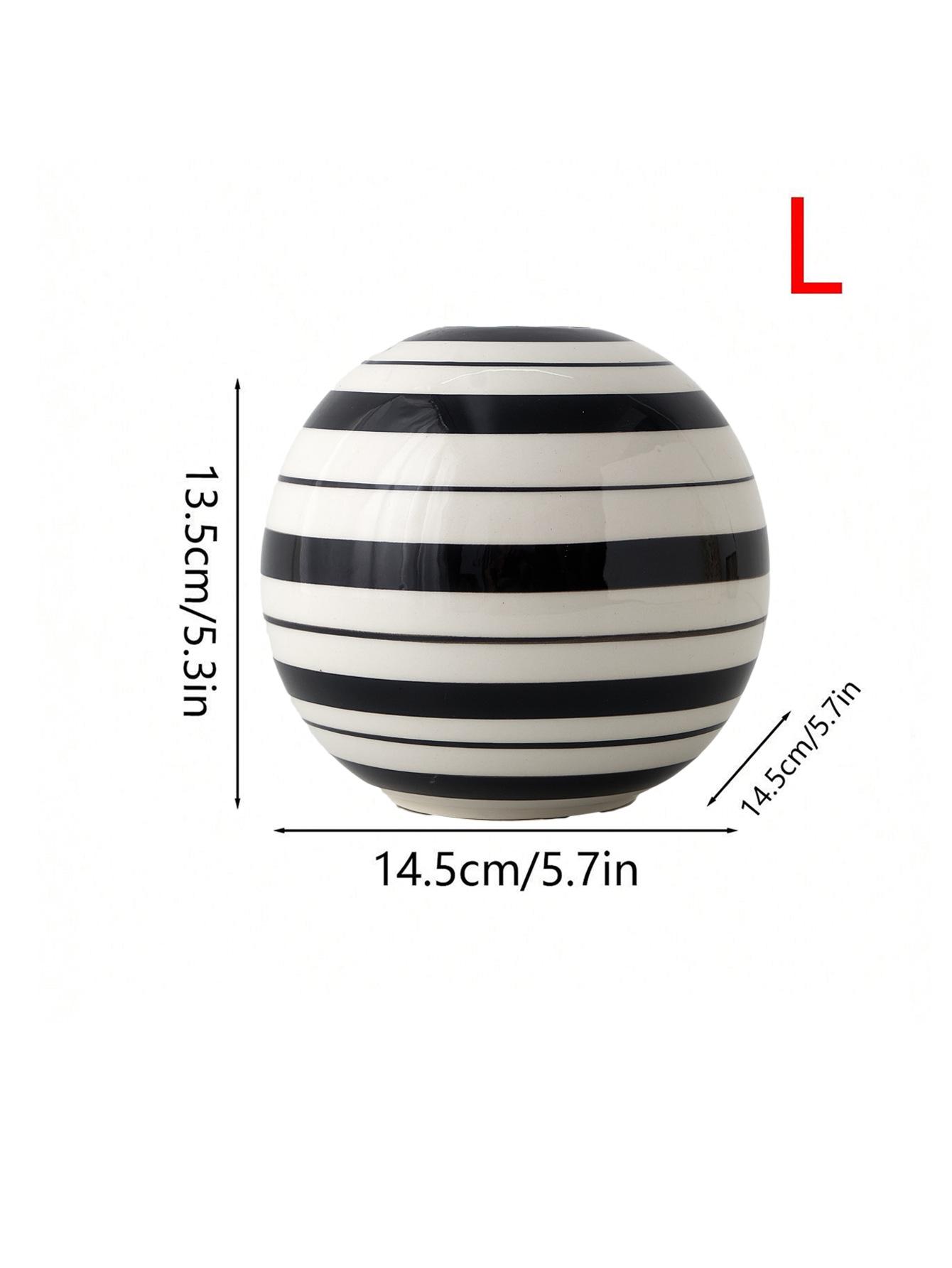 Ceramic Vase Black and White Striped