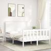 VidaXL Bed Frames with Headboard White Small Double Solid Wood 3193372