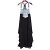 Women's Summer Casual Jeans Splicing Chiffon Strap Ruffles Dress