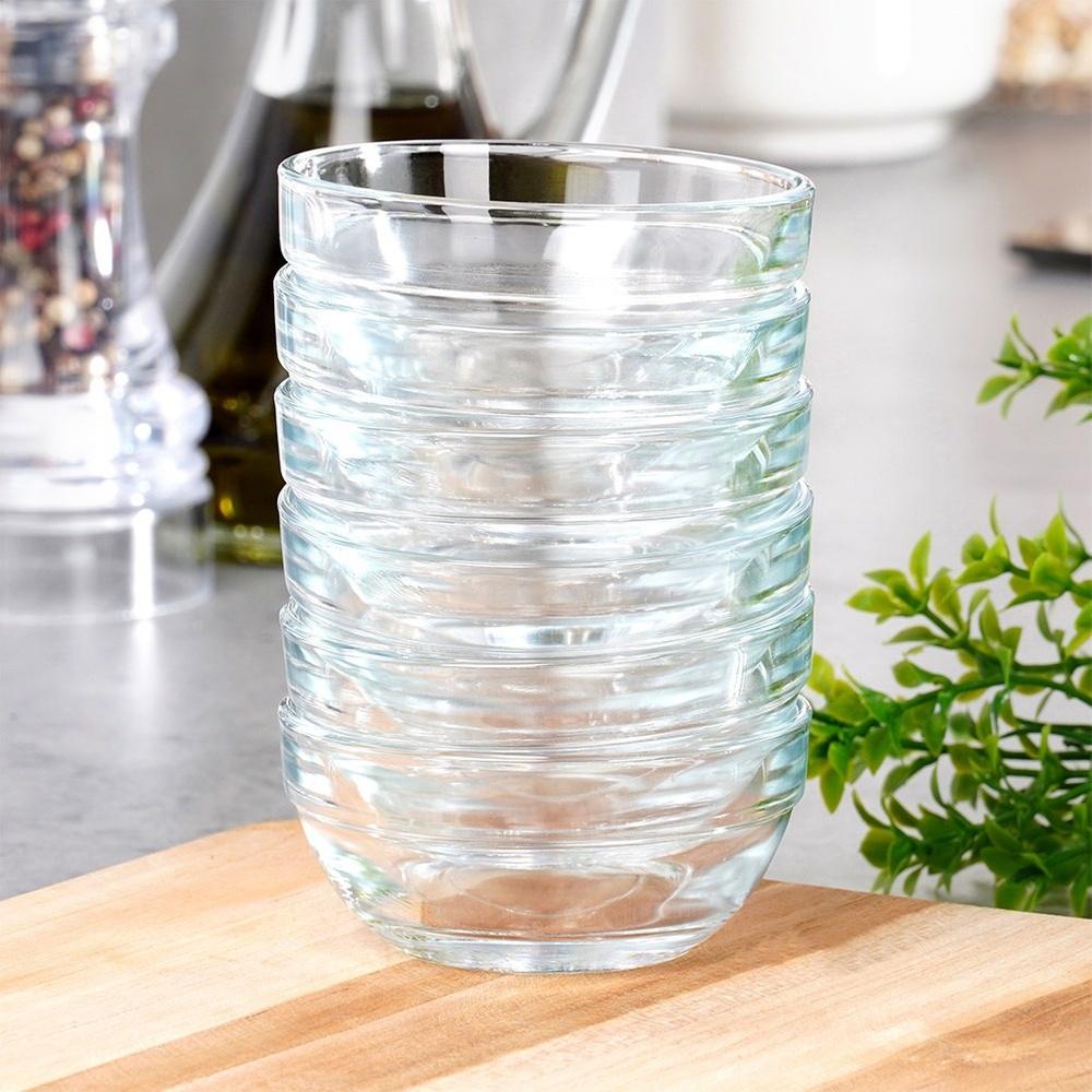 6x Glass Dip Sauce Bowl, Sauce Boat, Dip Bowl, Container, 7.5 Cm, 80 Ml