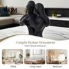 3D Molded Couple Statue Printed Heart Statue, Abstract Minimalist Lovers Embrace Figurine, Romantic Desktop Stable Base Ornament Decor for Living Room
