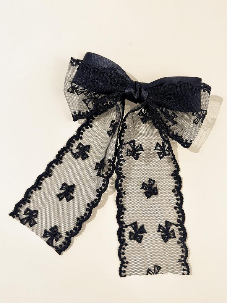 Spitzen-Schleifen-Haarspange, süßes und elegantes Temperament für Frauen, Haaraccessoire zum Klemmen am Hinterkopf