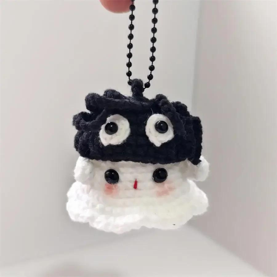 Crochet Ornament Finished Positive Figures Crochet Animals Ghost Desk Accessory Home Office Decor Christmas New Year Party Gift