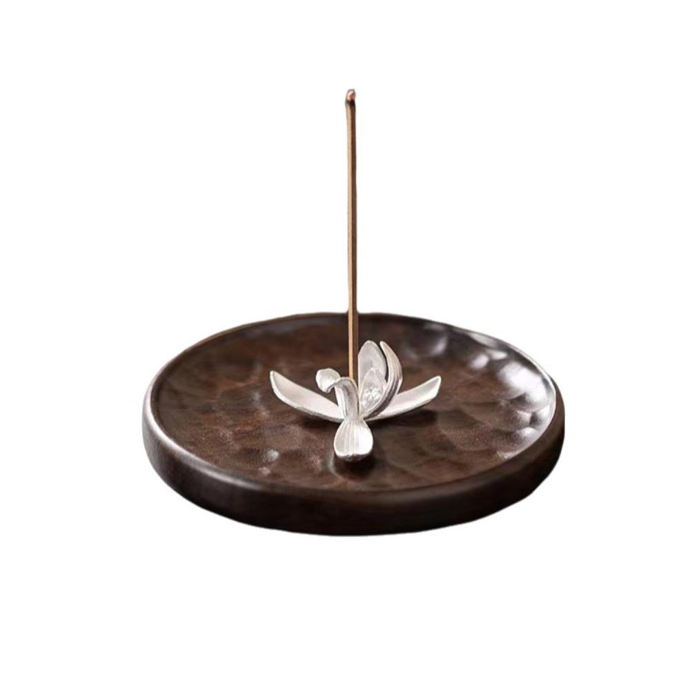 

Wooden Boat Incense Holder Retro Handmade Incense Burners Bamboo Raft Design Decorative Burner Ash Catcher Office Desktop