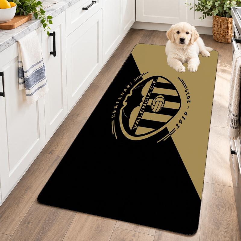 Flannel Kitchen Mat Valencia FC Soft Area Rug Non Slip Floor Carpet Home Decoration