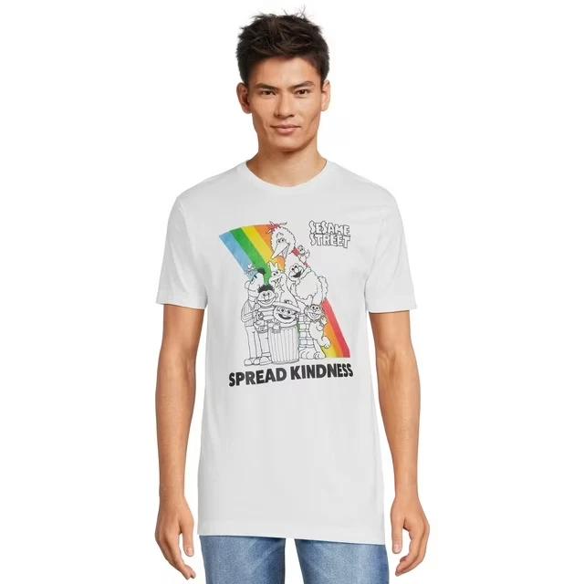 Sesame Street Mens Spread Kindness Pride Rainbow Print Shirt New S-3XL 4XL