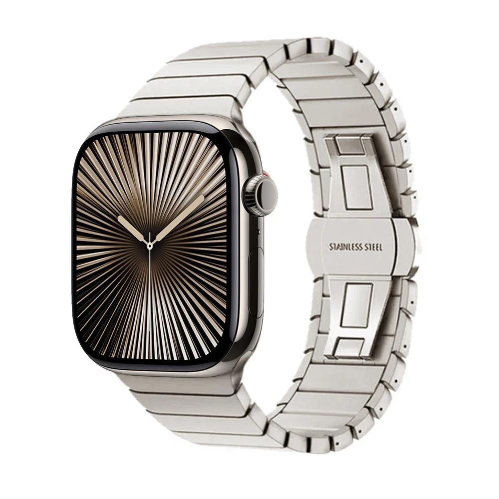 Stainless Steel Band For Apple Watch 10 46 42mm Metal Business Bracelet For Iwatch 10 Ultra 49mm 44/45 38/40mm Strap Accessories