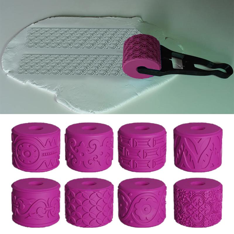 Hliněné razítkovací válečky Renesanční vzory Keramická textura Kolečko Lisovací forma Váleček Nástroj DIY hliněné nástroje Umělecká dekorace Řemesla