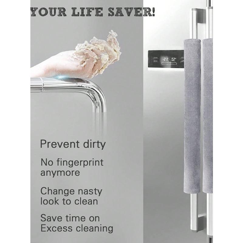 2pcs Refrigerator/Oven/Microwave Door Handle Covers, Anti-Slip Anti-Oil Protective Sleeves